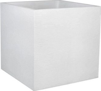 Eda Pot De Fleur Carr&eacute; graphit 50cm Blanc C&eacute;rus&eacute; - Eda