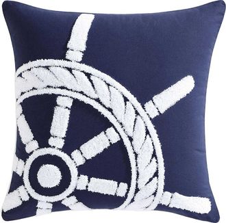 Nautica Ships Wheel Cotton Decorative Pillow