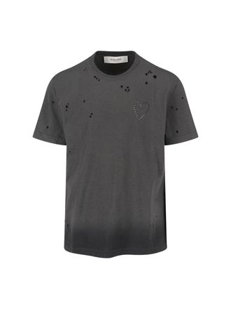Golden Goose Journey T-Shirt In Grey Cotton