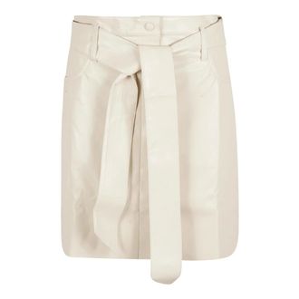 Nanushka Rokken, Dames, Beige, M, Leer, Meda Mini Rok