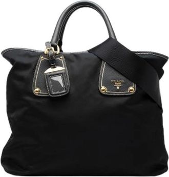 Prada Pre-owned Tote Bags, female, Black, Size: ONE SIZE Pre-owned Nylon Satchel