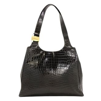 Ferragamo Pre-owned Tote bag - Dames - Pre-owned - Zwart - Maat: ONE Size Leer