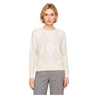 Kocca Truien & Vesten, Dames, Beige, XS, Pailletten, Argyle Ronde Hals Trui