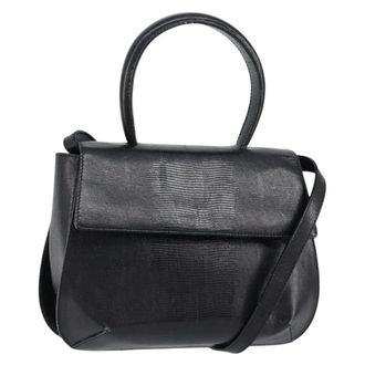 Ferragamo Vintage Leather Black Leather Handbag (Pre-Owned)