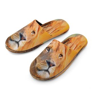 Generic Lion Watercolor Mens Cozy Memory Foam Slippers Warm Cotton House Shoes Comfy Slipper for Indoor Outdoor