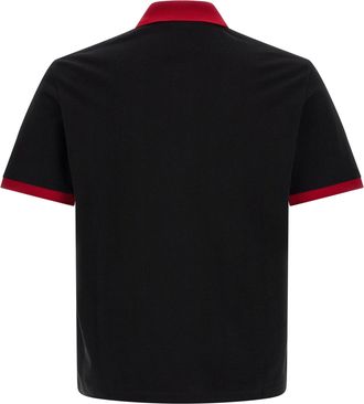 Versace Mens Black Cotton Polo Shirt