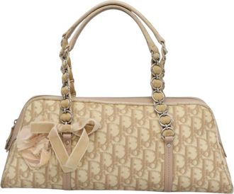 Dior Romantique Beige Canvas Handbag (Pre-Owned)