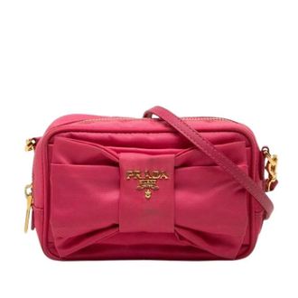 Prada Pre-owned Bow Crossbody Bag - Dames - Pre-owned - Roze - Maat: ONE Size Leer
