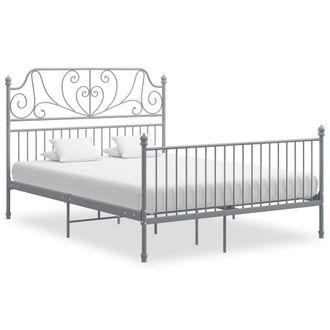 Berkfield Home Bed Frame Grey Metal 140x200 cm