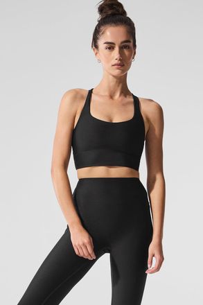 Alo | Airlift Sleek Bra Tank Top in Black, Size: 2XS
