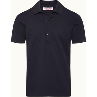 Orlebar Brown Bruno Pique Classic Fit Pique Polo in Night Iris at Nordstrom, Size Xxx-Large