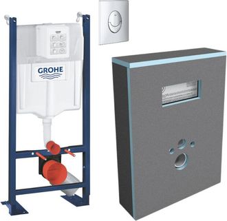 GROHE Rapid Sl Project Paquete De Bastidor De Soporte Para Inodoro + Paneles De Revestimiento De Bastidor De Soporte Wedi I-board + Placa - Grohe