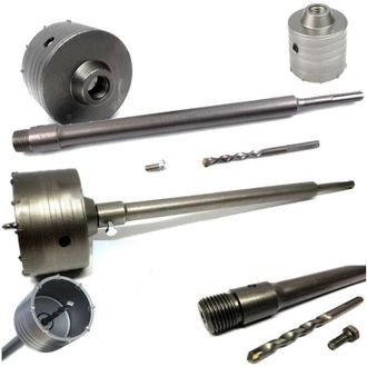 Trade Shop Trade Shop - Cortadora De Machos De Pared De 30 Mm A 130 Mm Con Varilla De 65 Cm Sds M&aacute;x