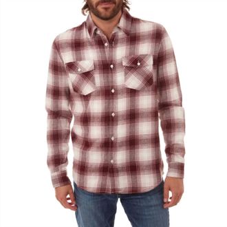 PX Los Angeles Randy Flannel Shirt In Burgundy