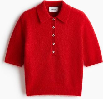 H&M Poloshirt aus Mohairmix - Rot