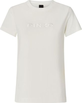 Pinko White Embossed Logo T-Shirt