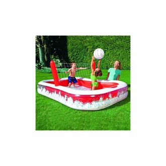 Trade Shop Trade Shop - Piscina Gonfiabile Con Rete Gioco Pallavolo E Pallone 254 X 168 X 97 Cm