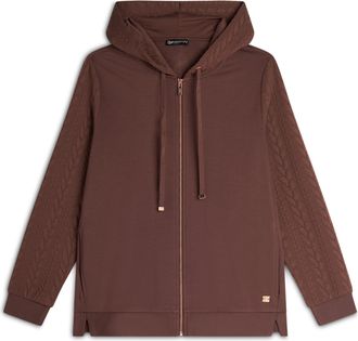 Freddy Felpa donna comfort con zip e cappuccio e maniche a trecce