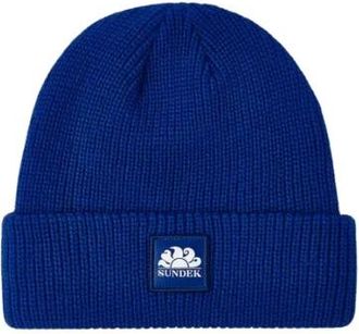 Sundek Ribbed Beanie - Heren - Hoeden - Blauw - ONE Size - Accessoires