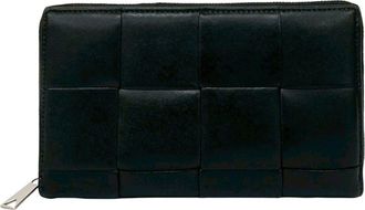Bottega Veneta Black Leather Long Wallet (Bi-Fold) (Pre-Owned)