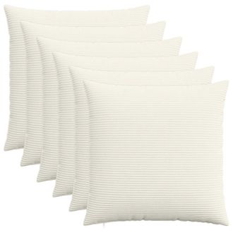 vidaXL Funda De Almohada 6 Pcs Heerlen Crema 55 X 55 Cm Pana Vidaxl