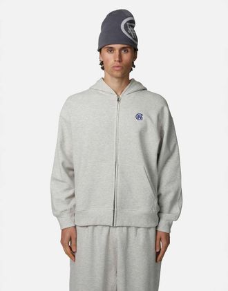 Good For Nothing Felpa con cappuccio comoda grigia con zip-Grigio