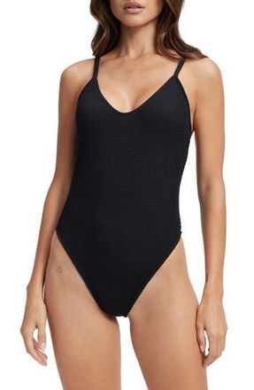 Good American Always Fits One-Piece Swimsuit in Black002 at Nordstrom Rack, Size 7-8