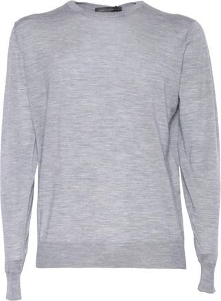 FILIPPO DE LAURENTIIS G.Collo ML Sweater - Heren - Ronde hals truien - Grijs - L - Wol - Truien & Vesten