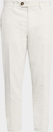 Brunello Cucinelli Mens Corduroy Flat-Front Pants