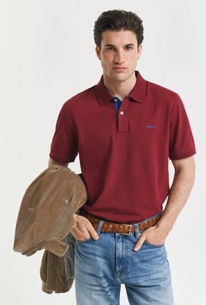 GANT Men Contrast Piqué Polo Shirt (XXXL) PLUMPED RED