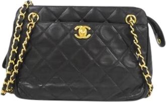 Chanel Pre-owned Lamslederen Schoudertas - Dames - Vintage Schoudertas - Zwart - ONE Size - Leer - Vintage