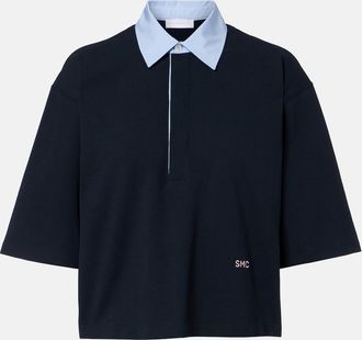 Stella McCartney Polo cropped in piqu&eacute; di cotone