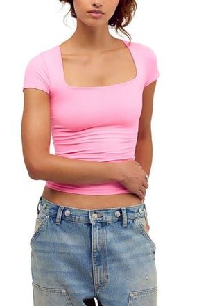 Free People Sunfade Clean Lines Baby T-Shirt in Pink Flame at Nordstrom Rack, Size Medium/large