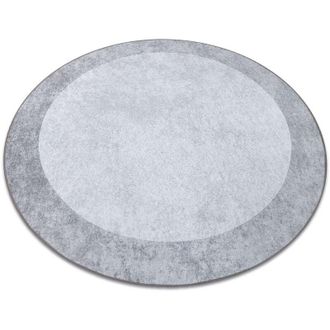 RugsX Rugsx - miro 51648.802 circle washing carpet Marble anti-slip - light grey grey round 200 cm