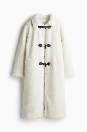 H&M Mantel aus Teddyfleece - White