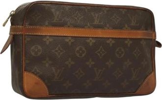 Louis Vuitton Pre-owned Canvas clutches - Dames - Vintage Tassen - Bruin - ONE Size - Leer - Vintage
