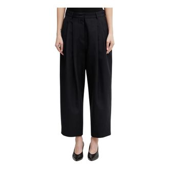 Maison Kitsun&eacute; Pantaloni a Carota con Pinces - - Trousers - Donna - Nero - S