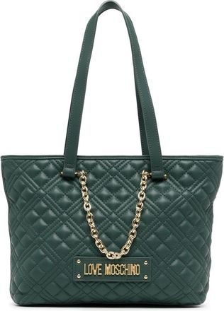 Love Moschino quilted leather tote bag - women - Leather - OS - Green