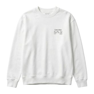 Calvin Klein Sweatshirts, male, White, Size: M Felpa Sweatshirt