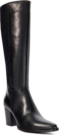 Dune London Womens Ladies Silahs - Leather Western Knee High Boots - Black material_leather1 - Size UK 8