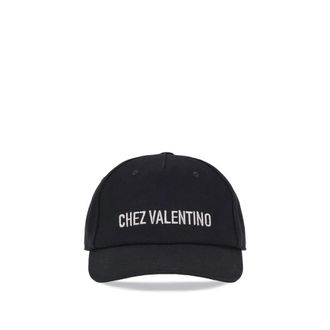 Valentino Garavani Chez Valentino Baseball Hat - Heren - Petten - Zwart - 59 CM - Katoen - Accessoires