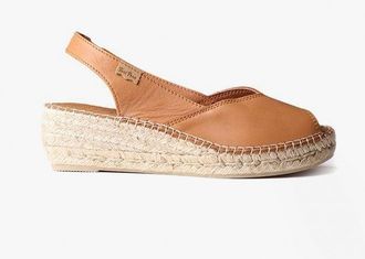 Toni Pons Womens BERNIA Ladies Leather Slingback Espadrilles Tan - Size UK 5