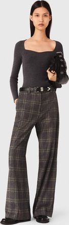 Maje Checked Suit Trousers - Grey - Maje