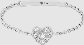 Djula Bague Chaîne Magic Touch Coeur Diamants Or Blanc
