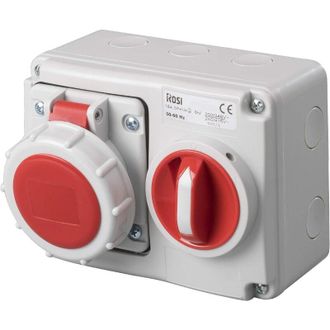 Rosi Collection Presa interbloccata orizzontale con sezionatore, con fondo, 380V, 5 poli, 32A, IP67 - Rosi 14.3432R6