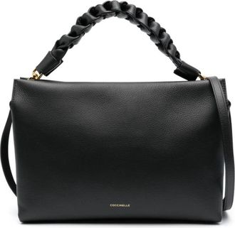 Coccinelle Zwarte leren handtas met gouden details - Dames - Handtassen - Zwart - ONE Size - Leer - Tassen