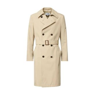 Maison Margiela Double-Breasted Trenchcoat - Heren - Trenchcoats - Beige - L - Katoen - Jassen