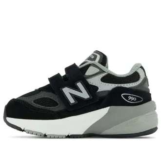 New Balance (TD) New Balance 990 V6 Hook and Loop Shoes Black Grey IV990BK6