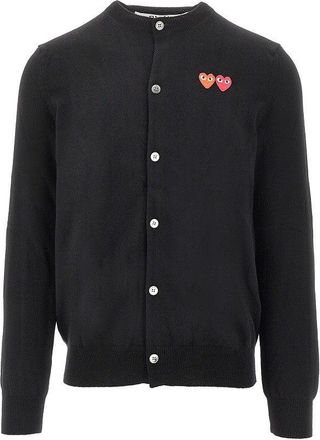 Comme Des Garçons Wool cardigan with hearts patch Man S