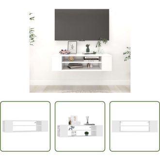 vidaXL Mobiletto TV - Mobile Porta TV Sospeso Bianco 100x30x26,5 cm Legno Multistrato
